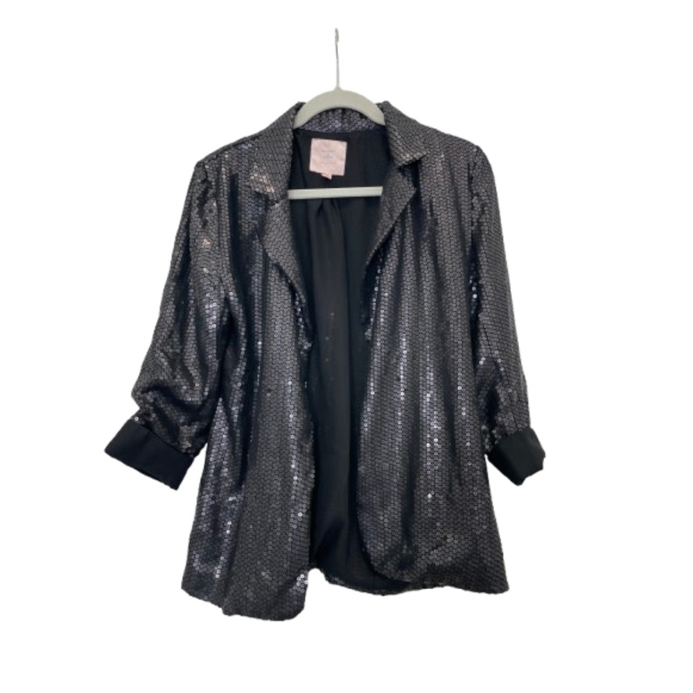 Chic Black Sequin Blazer